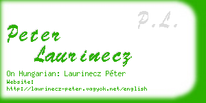 peter laurinecz business card
